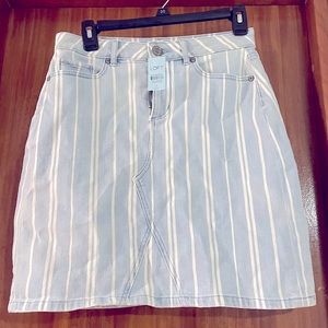 NWT - LOFT Denim Stripped Shift Skirt 2P - New With Tags